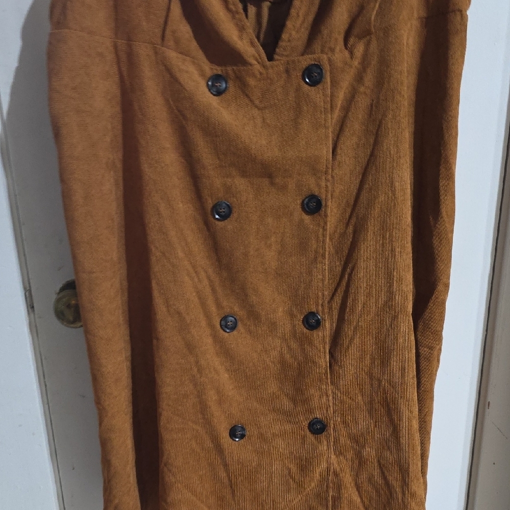 Brown Sleeveless Button-Down Dress - Picture 2 of 3